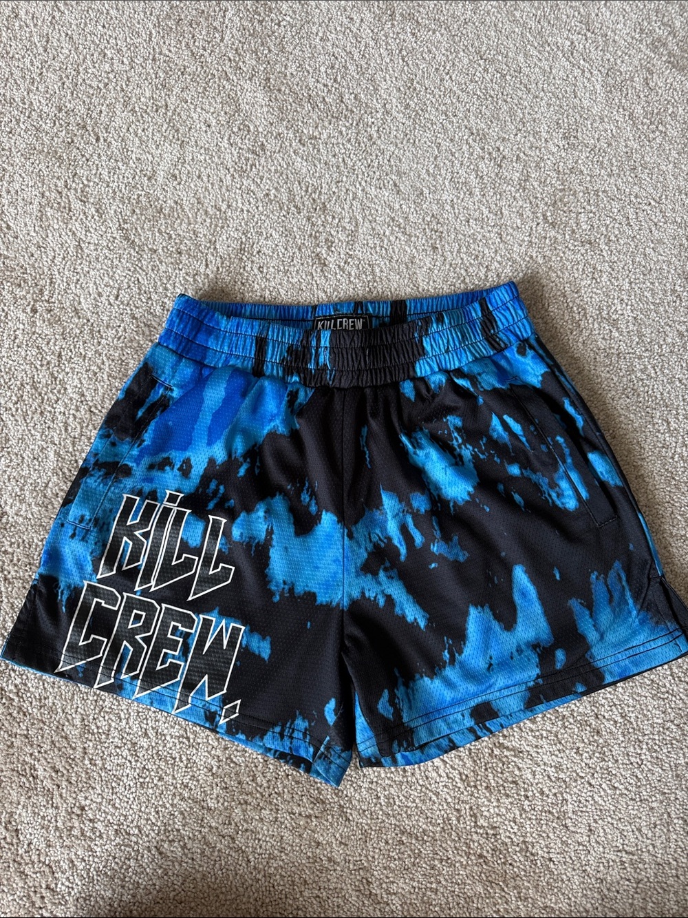 Kill Crew Tie Dye Blue Black Lifting Gym Shorts